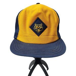 Cub Boy Scout Webelos Wolf Hat Blue Yellow Cap BSA Youth S/M Snapback Vtg